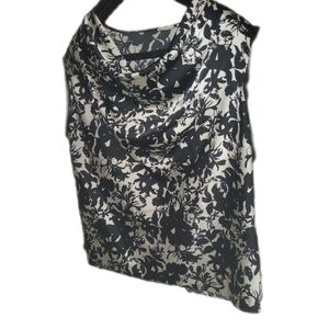 Black and white floral blouse